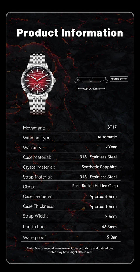 Seagull 6180 – 39.5MM Natural Series