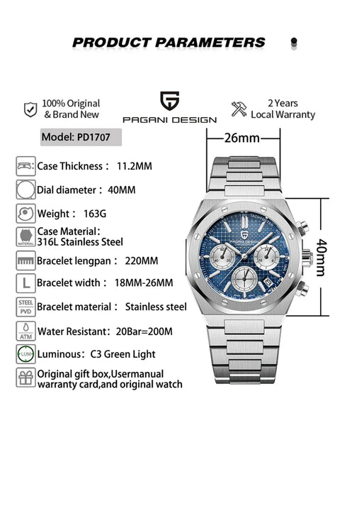 Pagani Design 2025 VK63 – Men’s Quartz Chronograph