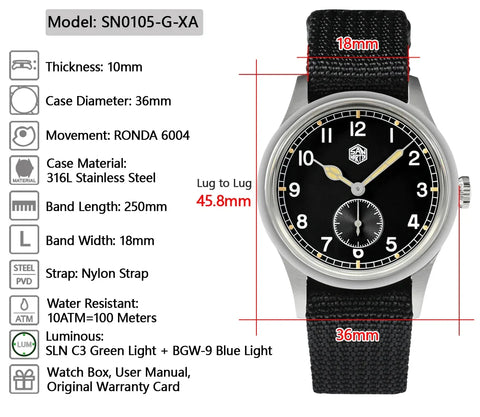 San Martin SN0105 – 36MM Quartz