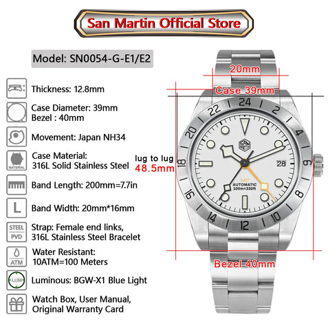 San Martin SN0054 – 39MM BB GMT