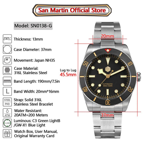 San Martin SN0138 – 37MM Vintage Diver