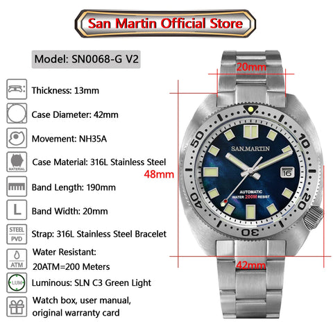 San Martin 6105 – Diver Men’s Watch